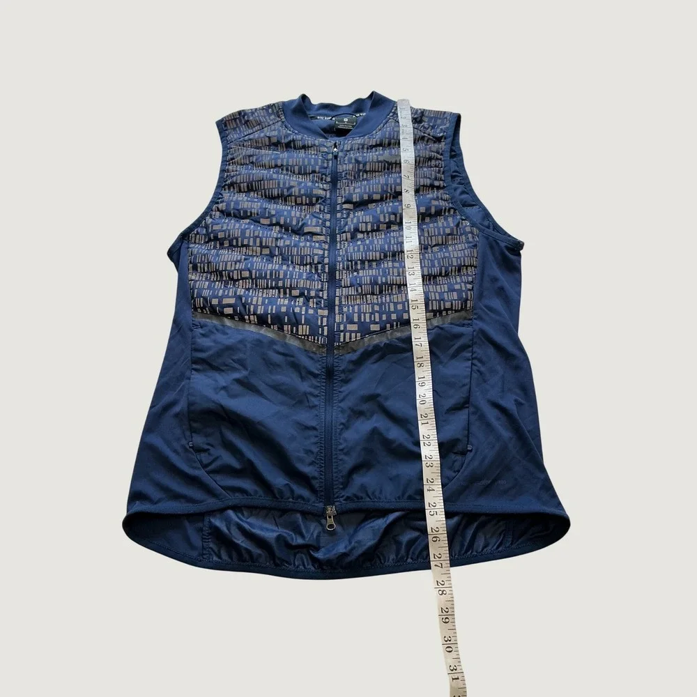 Nike Aeroloft Running Vest Womens Medium Navy Blue Quilted Down Puffer 800497